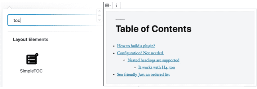 SimpleTOC- WordPress Gutenberg Table Of Contents