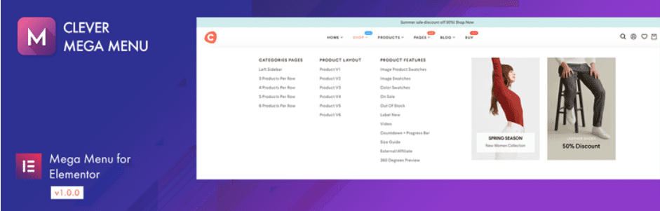 Clever Mega Menu for Elementor