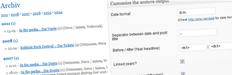 Simple Yearly Archive