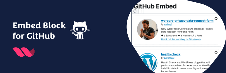 Embed Block for GitHub-WordPress GitHub Plugin