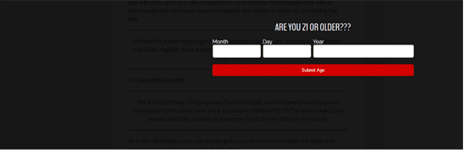 Easy-Age-Verifier-WordPress Age Verification Plugin