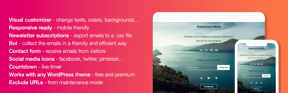 WP Maintenance Mode-WordPress Coming Soon Plugins